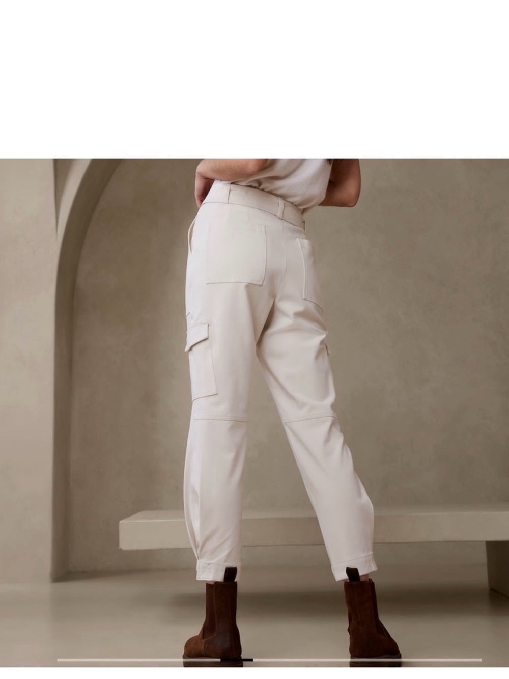 Banana Republic Cream Refined Cargo Pants